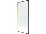 Mexen Next Paravento Da Bagno 1-Anta 80 X 150 Cm, Cornice Nera, Oro Spazzolato - 895-080-000-00-70-55