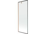 Mexen Next Paratia Per Vasca Da Bagno A 1 Anta 70 X 150 Cm, Cornice Nera, Rame Spazzolato - 895-070-000-00-70-65