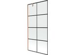 Mexen Next Paratia Doccia 1 Anta 90 X 150 Cm, Griglia Nera, Rame Spazzolato - 895-090-000-00-77-65