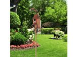 Casa Degli Uccelli In Metallo Con Palo, Pali Della Casa Degli Uccelli Del Cottage, Decorazione Del Giardino Della Casa Degli Uccelli