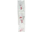Nastro Regalo Natale Pupazzo Di Neve Rosso Bianco 25Mm 15M - Nastro Decorativo Invernale In Poliestere Per Confezioni E Decorazioni Festive