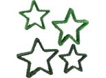 Stella Da Appoggiare Decorazione Natalizia In Iuta Verde 13/18Cm Set Da 4 Pezzi Decorazione Da Tavola Decorazione Da Finestra