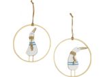 Decorazione Da Appendere Alla Finestra Anatra Artistica Marittima In Legno Ø15 Cm Set Di 4