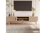 Porta Tv, Panca Tv A 2 Ante, 120 Cm, Mobile Tv Per Televisori Fino A 55-65 Pollici