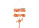 Decorazione Marittima Appesa Capiz Conchiglie Driftwood Natura Arancione 28X66Cm