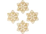 Decorazione In Metallo Poinsettia Ø6Cm Oro Antico Vintage 36Pz