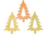 Decorazione A Spargimento Abete Di Natale In Legno Arancione 4Cm 72 Pz