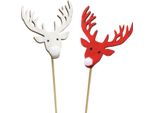 Decorazione Natalizia Renna Spina Rosso Bianco 37Cm Decorazione Bastoni Set 12 Pezzi