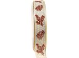 Nastro Decorativo Coni Filo Bordo Crema Marrone 25 Mm 18 M Nastro Regalo Di Natale Nastro Artigianale