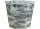 Vaso Da Fiori Shabby Chic In Metallo A Forma Di Cuore Ø22Cm