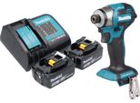 Avvitatore A Impulsi A Batteria Makita Dtd 173 St 18 V 180 Nm 1/4" Brushless + 2X Batteria Ricaricabile 5,0 Ah + Caricatore"
