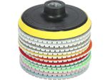 11Pcs 4 Pollici Diamond Wet Polishing Pads Grinding Disc + 1Pc Backing Pad Per Granito Marmo Pietra Ceramica Piastrelle Cemento
