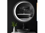 Zmh Lampada A Specchio Con Illuminazione Specchio Da Parete Rotondo 50 Cm Led Mirror Interruttore Touch E Funzione Antiappannamento Specchio Specchio Luminoso Dimmerabile Per Bagno