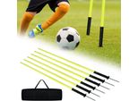 Jnglgo Bastoni Da Slalom Calcio Salto Agilità Set Bastoni Da Slalom Bastoni Da Allenamento A Molla Con Borsa Per Il Trasporto, Per L'allenamento Dell'agilità E Della Coordinazione - 1,5 M