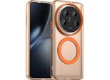 Custodia Magnetica Per Xiaomi 14 Ultra, Sottile Custodia Traslucida Opaca Antiurto Arancione