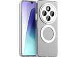 Custodia Magnetica Per Xiaomi Redmi 14C / Xiaomi Redmi 14R, Sottile Custodia Traslucida Opaca Antiurto Bianco