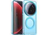 Custodia Magnetica Per Xiaomi 15 Ultra, Sottile Custodia Traslucida Opaca Antiurto Blu