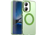 Custodia Magnetica Per Xiaomi Poco X7 Pro, Sottile Cassa Traslucida Opaca Antiurto Verde