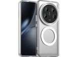 Custodia Magnetica Per Xiaomi 14 Ultra, Sottile Custodia Traslucida Opaca Antiurto Bianco
