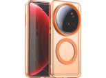 Custodia Magnetica Per Xiaomi 15 Ultra, Sottile Custodia Traslucida Opaca Antiurto Arancione