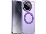 Custodia Magnetica Per Xiaomi 14 Civi / Civi 4 Pro, Sottile Custodia Antiurto Traslucida Opaca Viola