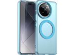 Custodia Magnetica Per Xiaomi 14 Civi / Civi 4 Pro, Sottile Custodia Traslucida Opaca Antiurto Blu