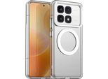 Custodia Magnetica Per Xiaomi Redmi K70 Ultra, Sottile Custodia Traslucida Opaca Antiurto Bianco