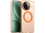 Custodia Magnetica Per Xiaomi Redmi K80, Sottile Custodia Traslucida Opaca Antiurto Arancione