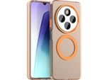 Custodia Magnetica Per Xiaomi Redmi 14C / Xiaomi Redmi 14R, Sottile Custodia Antiurto Traslucida Opaca Arancione