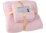Set Di Asciugamani Da Bagno Per Doccia In Pile Di Corallo Ad Asciugatura Rapida Altamente Assorbenti E Morbidi Per Uso Quotidiano Rosa