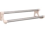 Doppia Barra Per Asciugamani In Plastica In Acciaio Inox Porta Asciugamani Per Bagno Doppio Portasciugamani A Parete Appendiabiti Beige