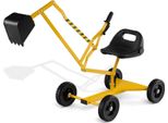 Costway Sedile Escavatore Ruotabile A 360°, 121X40X64 Cm Escavatore Gigante In Metallo Con Pala E Ruote, Escavatore Cavalcabile A Sabbia Per Bambini 3+ Giallo