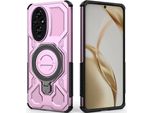 Resistente Cover Per Cellulare Per Honor 200, Robusta Custodia Con Supporto Ad Anello, Supporto Magnetico E Supporto Rosa