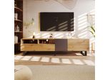 Fortuna Lai Mobile Tv Moderno Con Colori A Contrasto E Venature Del Legno 180 Cm