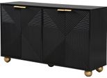 Credenza Fortuna Lai A 4 Ante Per Sala Da Pranzo E Corridoio, Nero