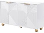 Fortuna Lai Credenza Per Sala Da Pranzo A 4 Ante, Mobili Da Corridoio, Bianco
