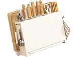 Cucina Coltello Asciugatura Titolare Integrato Bacchette Tagliere Rack Di Stoccaggio Organizzatore Bianco