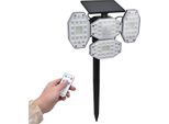 Lampada Da Parete Solare 164 Led IP65 Impermeabile 2000LM Ad Alta Luminosità Lampada Decorativa Ad Energia Solare Per Giardino E Cortile