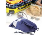 3Pcs Portable Dust-Proof Non-Woven Fabric Shoes Storage Drawstring Bag Organizer Purplish Blue (Nonwoven Shoes Bag, L, No Printing)