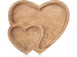 Orion | Piatto Da Portata - Legno - Marrone - 23 X 20 Cm - Piatto Cuore - Piatto Decorativo