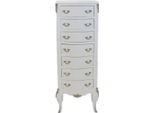 Casa Padrino Cassettone Barocco Bianco Con 7 Cassetti 120 X 45 X 35 Cm - Stile Antico