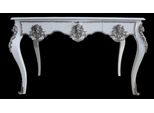 Casa Padrino Scrivania Barocca Bianco/Argento Segreteria Mobili Ufficio