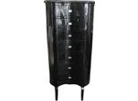 Casa Padrino Cassettone Barocco Nero Lucido Con 7 Cassetti Ovali - Stile Antico