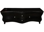 Casa Padrino Cassettiera Tv Barocca Nera Lucida 173 Cm - Mobile Tv - Credenza - Unico!