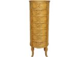 Casa Padrino Cassettone Barocco In Acero / Oro Con 7 Cassetti Rotondi - Stile Antico