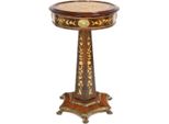 Casa Padrino Tavolino Barocco In Mogano Intarsiato H110 X 55Cm - Tavolo Stile Antico Luigi Xvi - Mobili