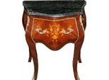 Casa Padrino Cassettone Barocco Mogano Marrone Intarsiato Con Piano In Marmo L 68 Cm, H 74 Cm - Cassettone Barocco - Edizione Limitata