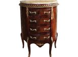Casa Padrino Cassettone Barocco Mogano Marrone Intarsiato Con Piano In Marmo L 68 Cm, H 89 Cm - Cassettone Barocco - Edizione Limitata