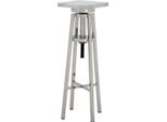 Casa Padrino Tavolino In Acciaio Inox Argento 30 X 30 X H. 98-110 Cm - Mobili Da Tavolo Di Design