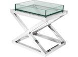 Tavolino Di Design Casa Padrino Argento 61 X 48 X H. 58,5 Cm - Mobili Per Hotel